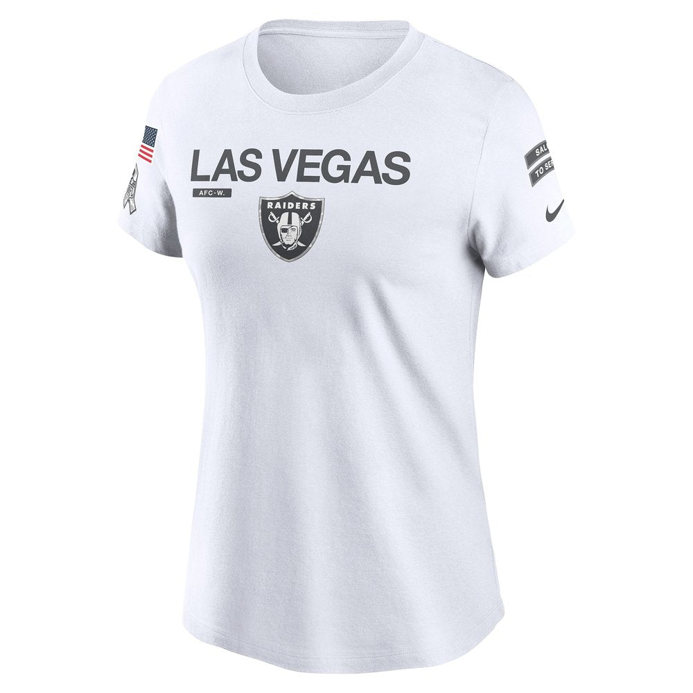 Women's Las Vegas Raiders White 2024 Salute To Service Legend Performance T-Shirt 