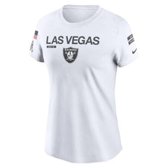 Women's Las Vegas Raiders White 2024 Salute To Service Legend Performance T-Shirt 