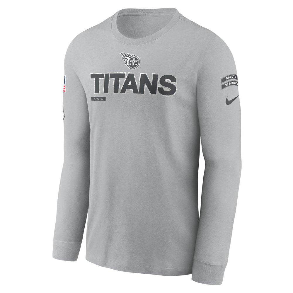 Men's Tennessee Titans Gray 2024 Salute To Service Long Sleeve T-Shirt 
