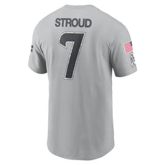 Men's Houston Texans C.J. Stroud Gray 2024 Salute To Service Name & Number T-Shirt 