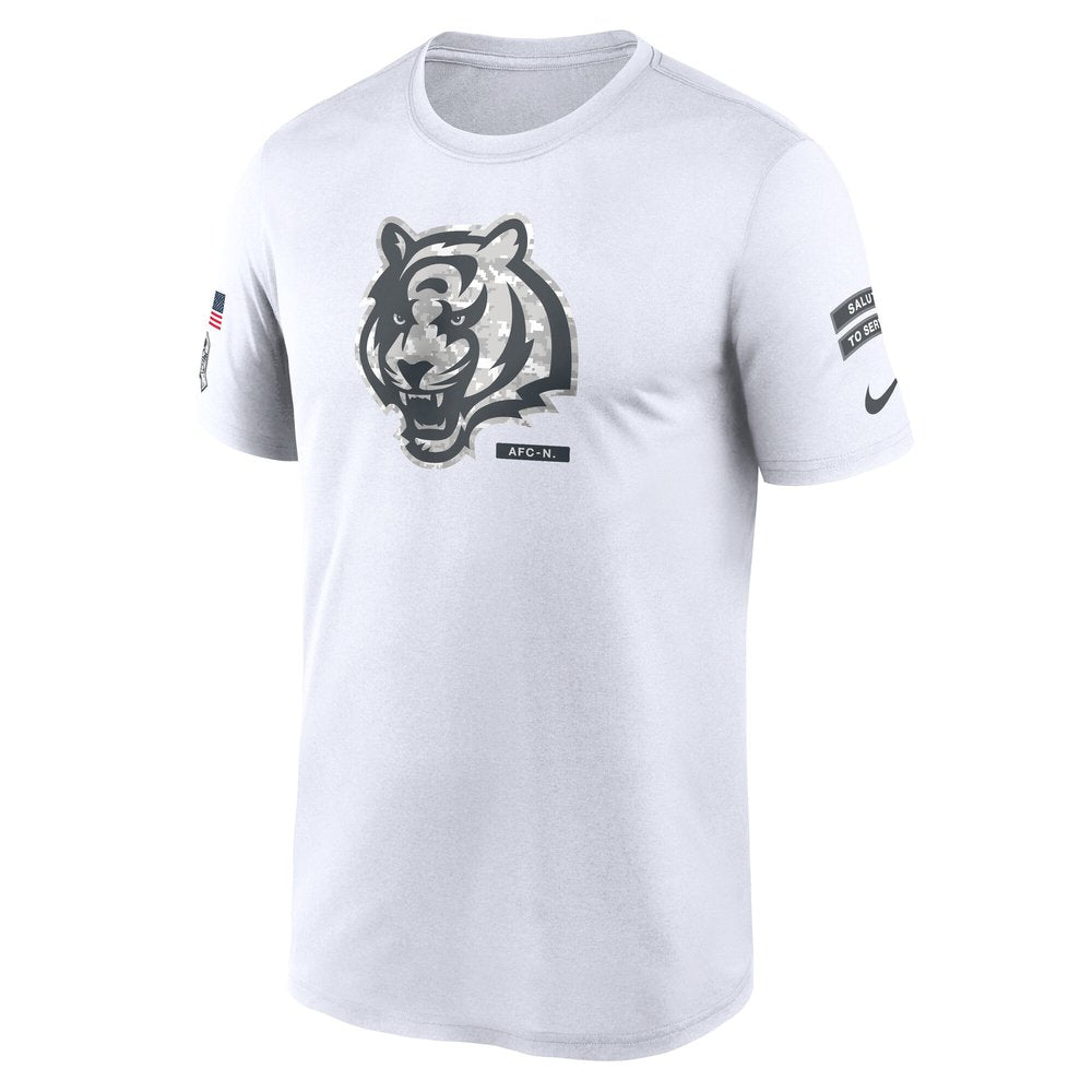 Men's Cincinnati Bengals White 2024 Salute To Service Legend Performance T-Shirt 