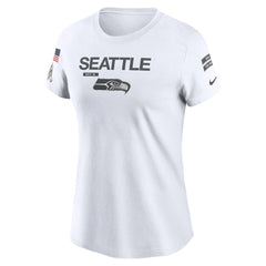 Women's Seattle Seahawks White 2024 Salute To Service Legend Performance T-Shirt 