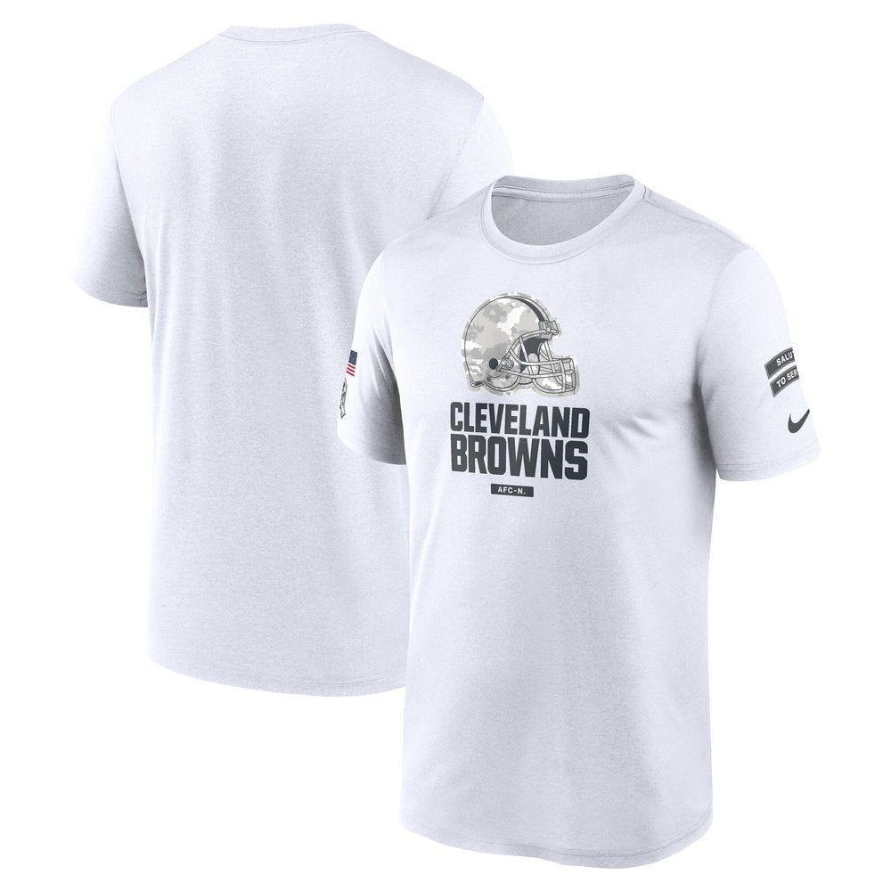 Men's Cleveland Browns White 2024 Salute To Service Legend Performance T-Shirt 