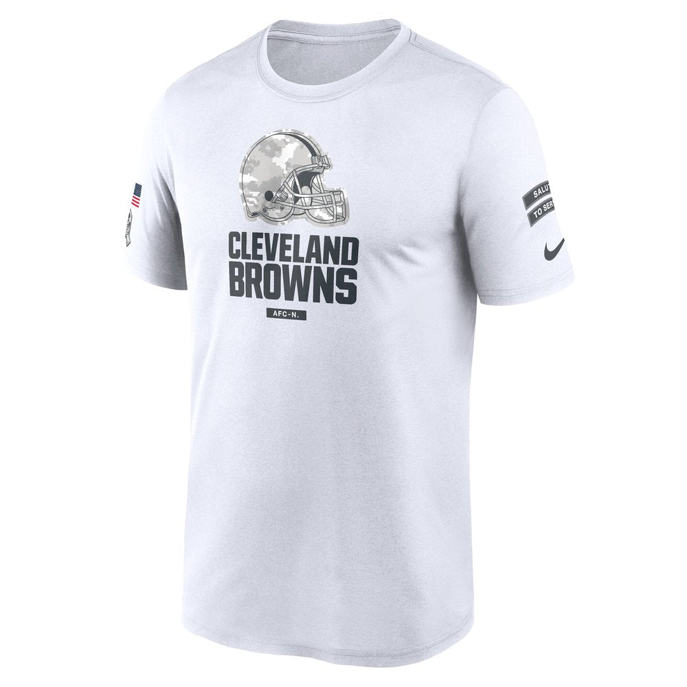 Men's Cleveland Browns White 2024 Salute To Service Legend Performance T-Shirt 