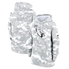 Women's Arizona Cardinals Arctic Camo 2024 Salute To Service Club Fleece Pullover Hoodie 