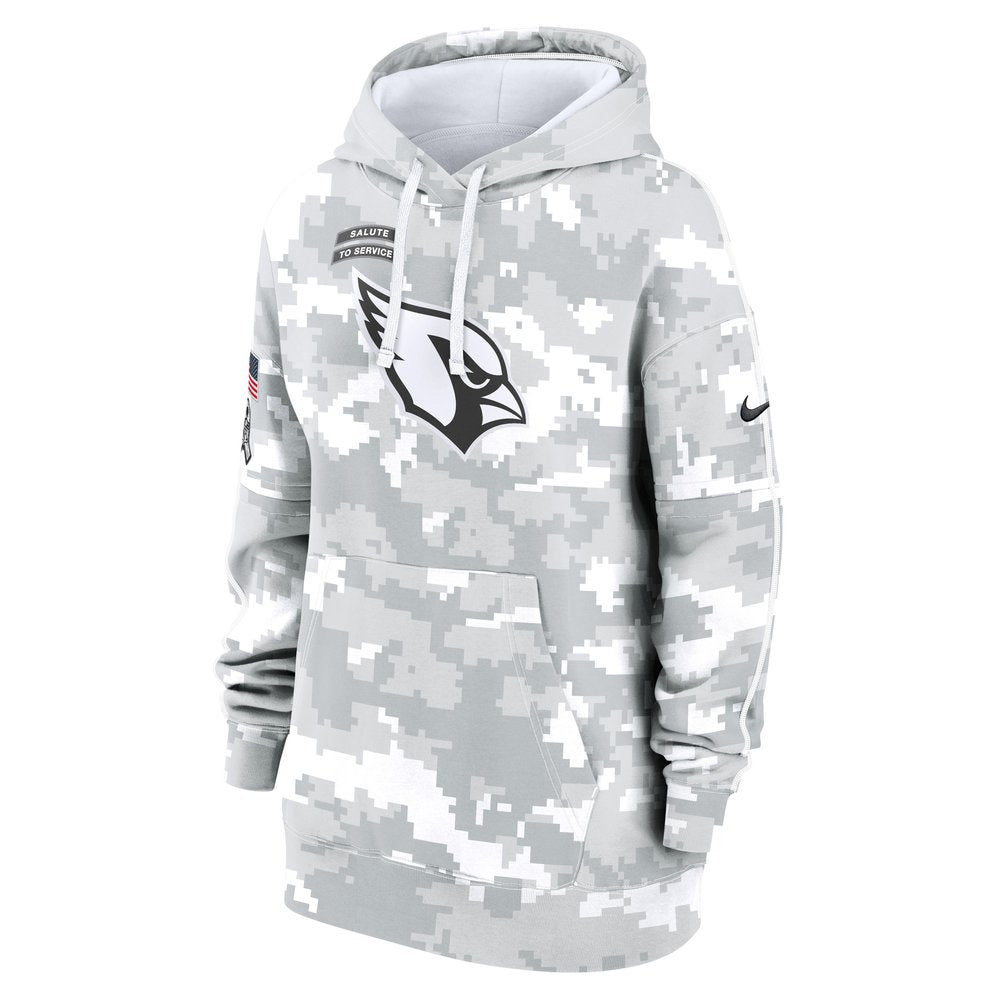 Women's Arizona Cardinals Arctic Camo 2024 Salute To Service Club Fleece Pullover Hoodie 