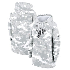 Women's Atlanta Falcons Arctic Camo 2024 Salute To Service Club Fleece Pullover Hoodie 