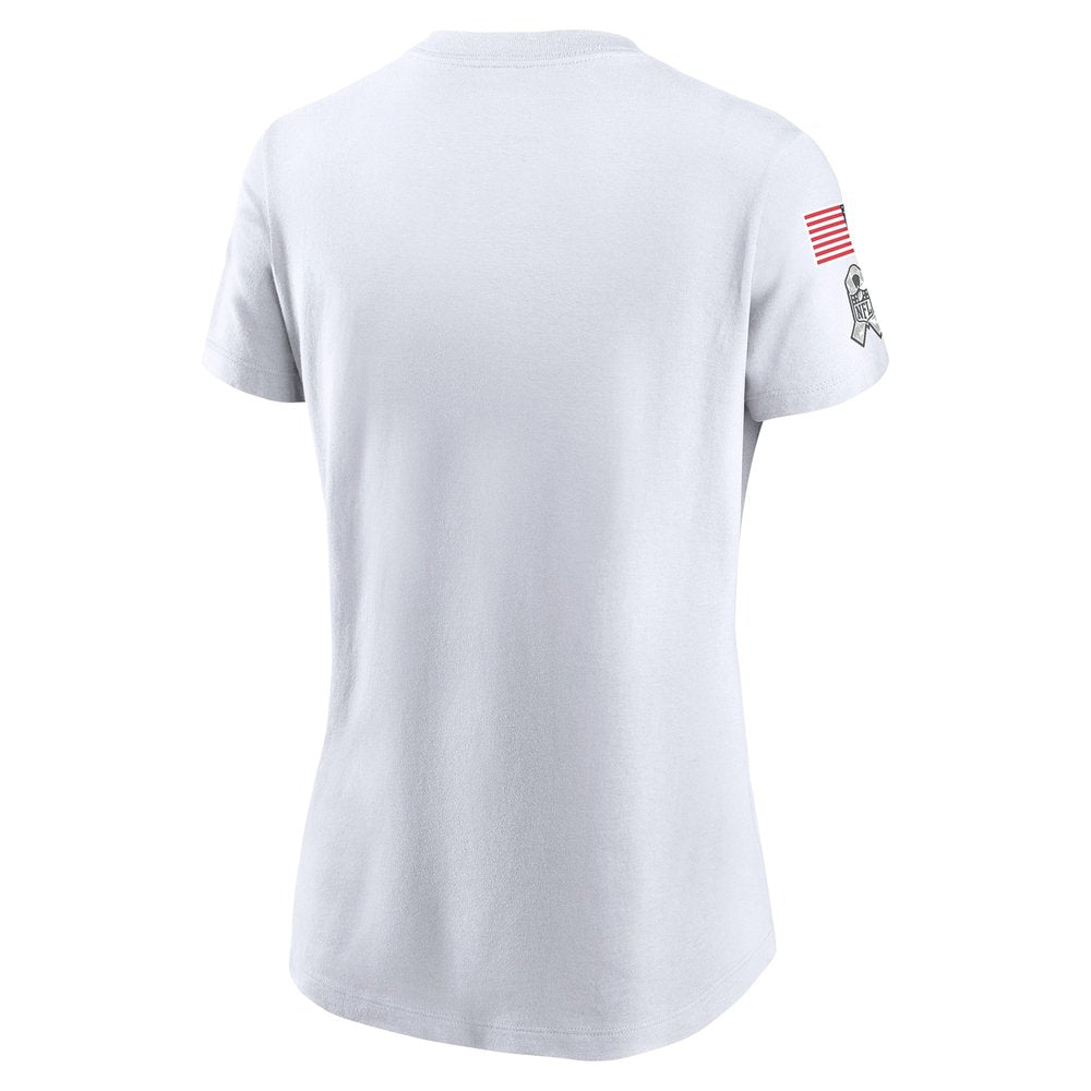 Women's Dallas Cowboys White 2024 Salute To Service Legend Performance T-Shirt 