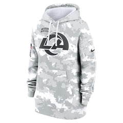Women's Los Angeles Rams Arctic Camo 2024 Salute To Service Club Fleece Pullover Hoodie 