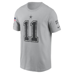 Men's Dallas Cowboys Micah Parsons Gray 2024 Salute To Service Name & Number T-Shirt 