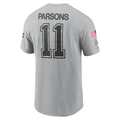Men's Dallas Cowboys Micah Parsons Gray 2024 Salute To Service Name & Number T-Shirt 