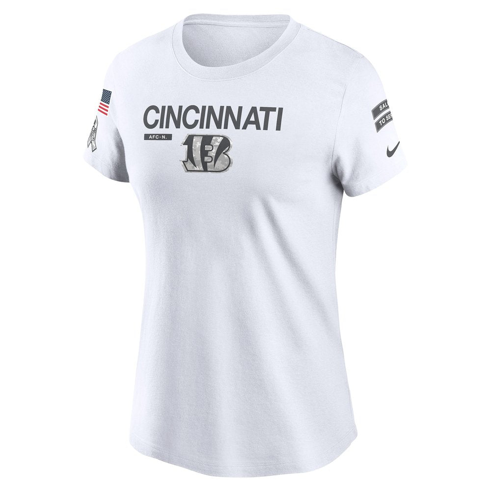 Women's Cincinnati Bengals White 2024 Salute To Service Legend Performance T-Shirt 