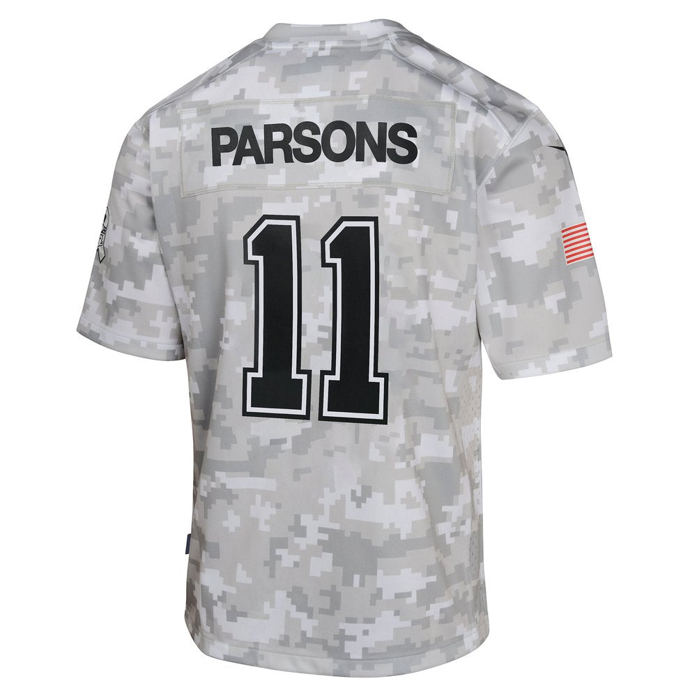 Youth Dallas Cowboys Micah Parsons Arctic Camo 2024 Salute to Service Game Jersey 