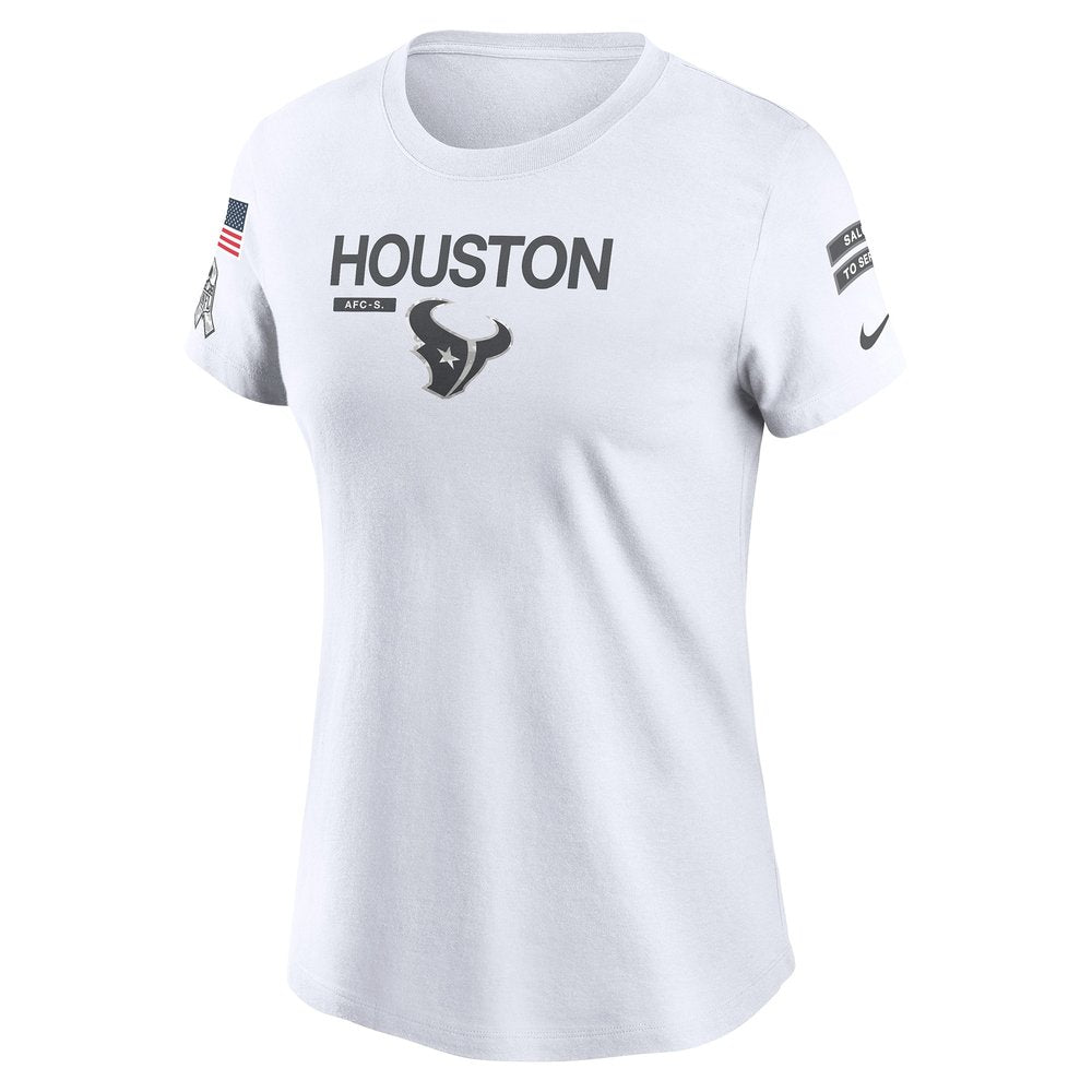 Women's Houston Texans White 2024 Salute To Service Legend Performance T-Shirt 