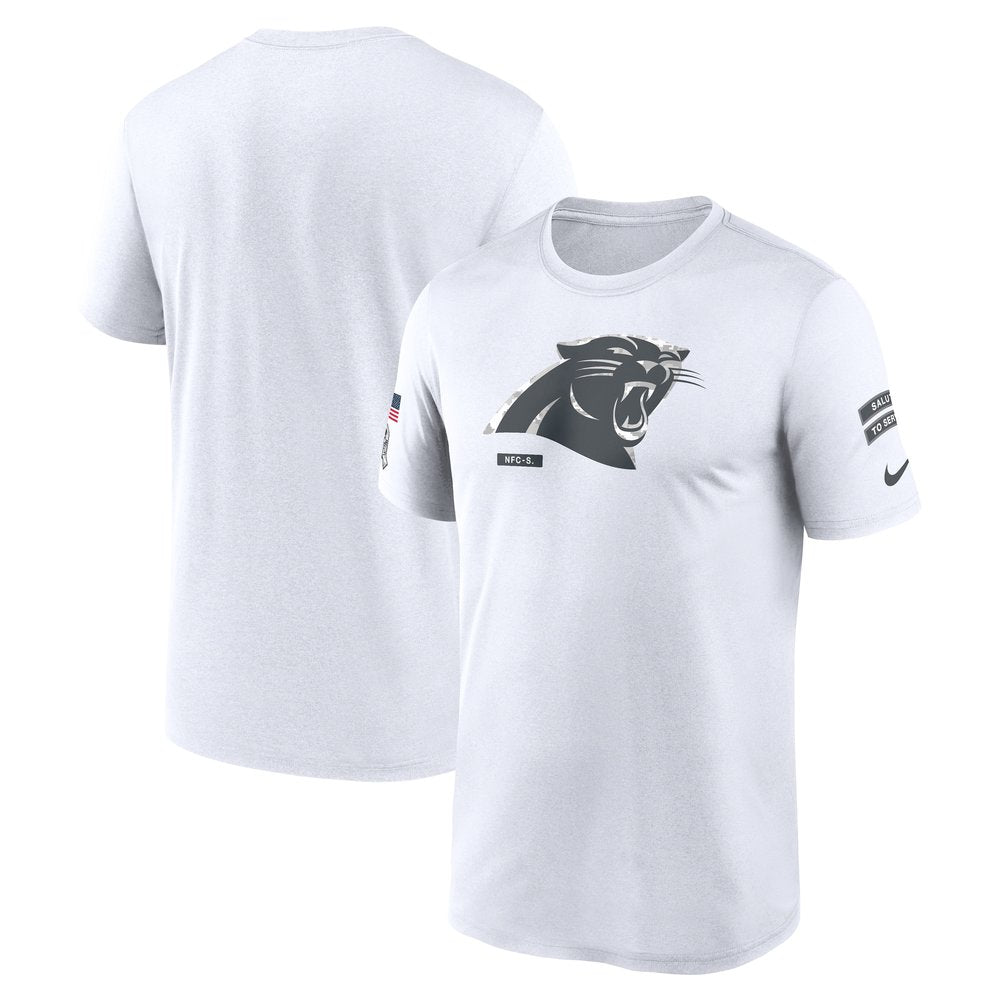 Men's Carolina Panthers White 2024 Salute To Service Legend Performance T-Shirt 