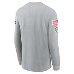 Men's Arizona Cardinals Gray 2024 Salute To Service Long Sleeve T-Shirt 