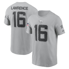 Men's Jacksonville Jaguars Trevor Lawrence Gray 2024 Salute To Service Name & Number T-Shirt 