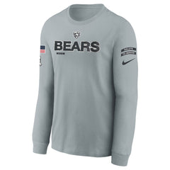 Youth Chicago Bears Gray 2024 Salute To Service Long Sleeve T-Shirt 