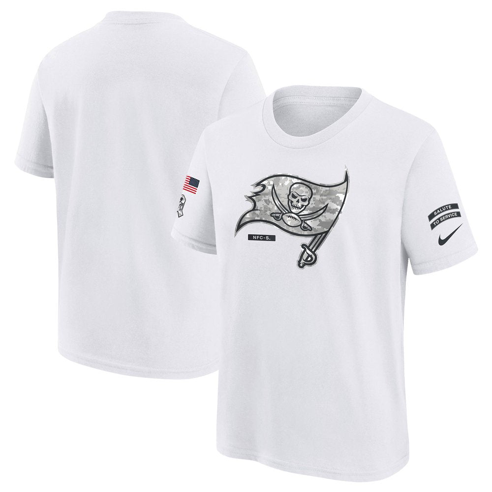 Youth Tampa Bay Buccaneers White 2024 Salute To Service T-Shirt 