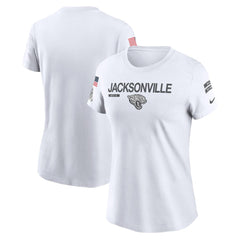 Women's Jacksonville Jaguars White 2024 Salute To Service Legend Performance T-Shirt 