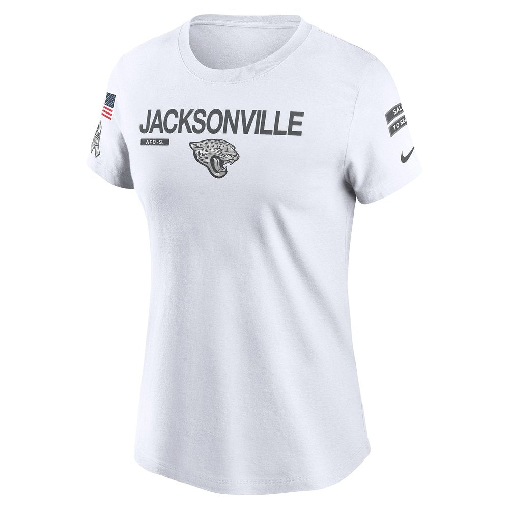 Women's Jacksonville Jaguars White 2024 Salute To Service Legend Performance T-Shirt 