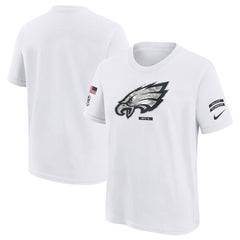 Youth Philadelphia Eagles White 2024 Salute To Service T-Shirt 