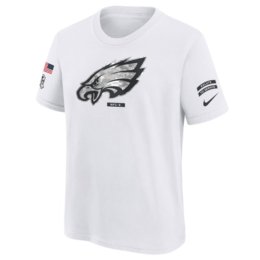 Youth Philadelphia Eagles White 2024 Salute To Service T-Shirt 
