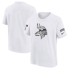 Youth Minnesota Vikings White 2024 Salute To Service T-Shirt 