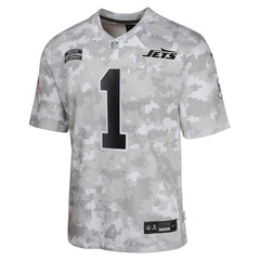 Youth New York Jets Sauce Gardner Arctic Camo 2024 Salute to Service Game Jersey 