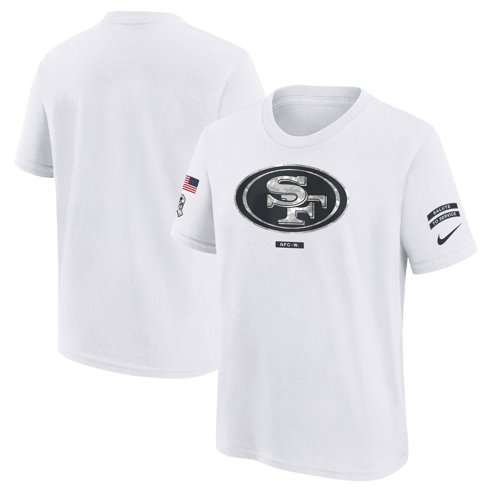 Youth San Francisco 49ers White 2024 Salute To Service T-Shirt 