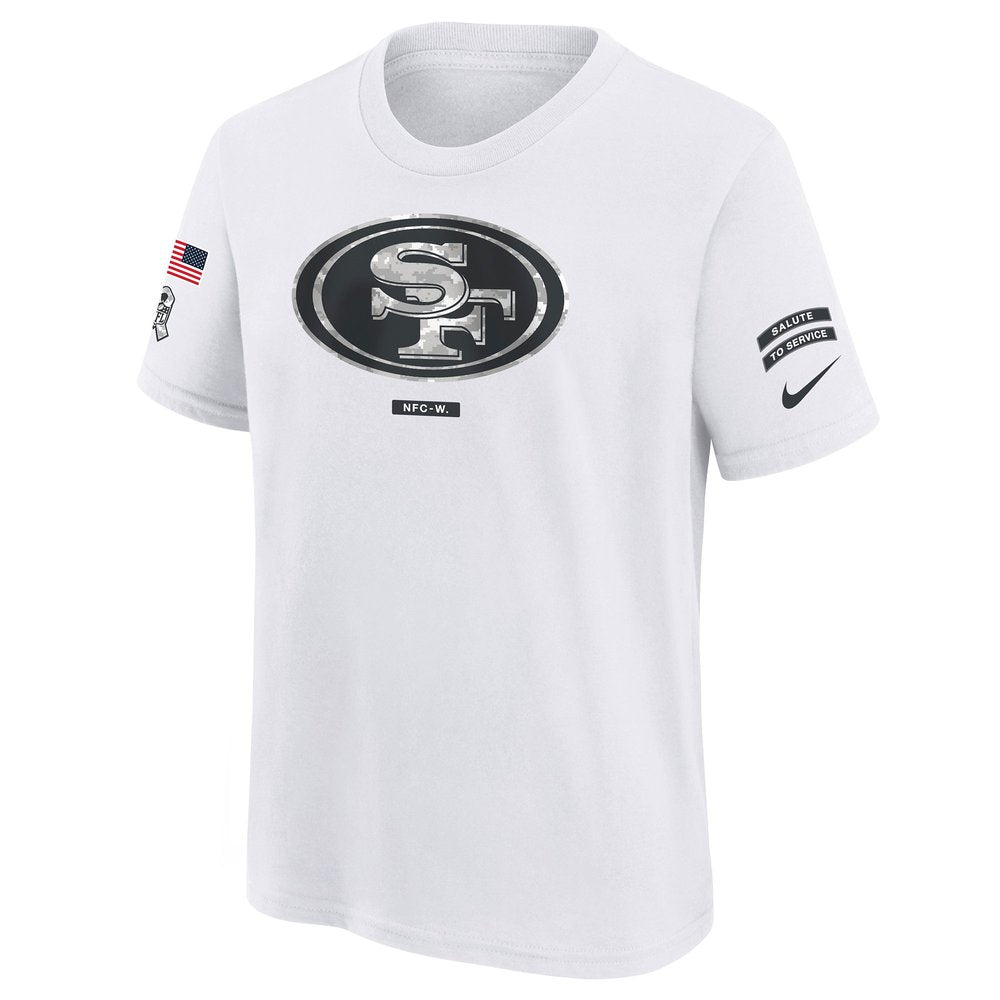 Youth San Francisco 49ers White 2024 Salute To Service T-Shirt 