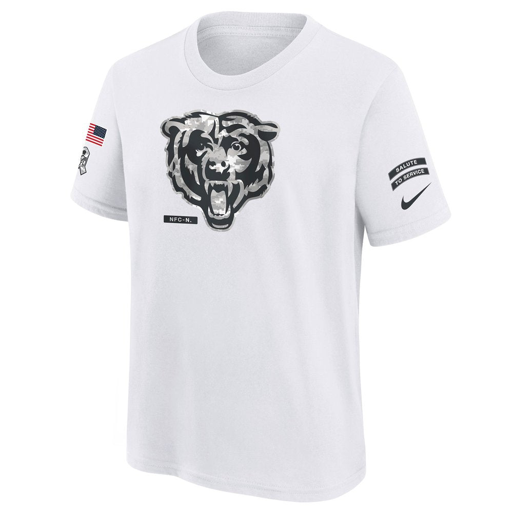 Youth Chicago Bears White 2024 Salute To Service T-Shirt 