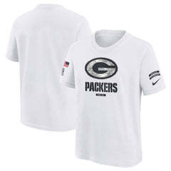 Youth Green Bay Packers White 2024 Salute To Service T-Shirt 