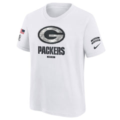 Youth Green Bay Packers White 2024 Salute To Service T-Shirt 