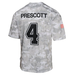 Youth Dallas Cowboys Dak Prescott Arctic Camo 2024 Salute to Service Game Jersey 