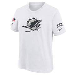 Youth Miami Dolphins White 2024 Salute To Service T-Shirt 