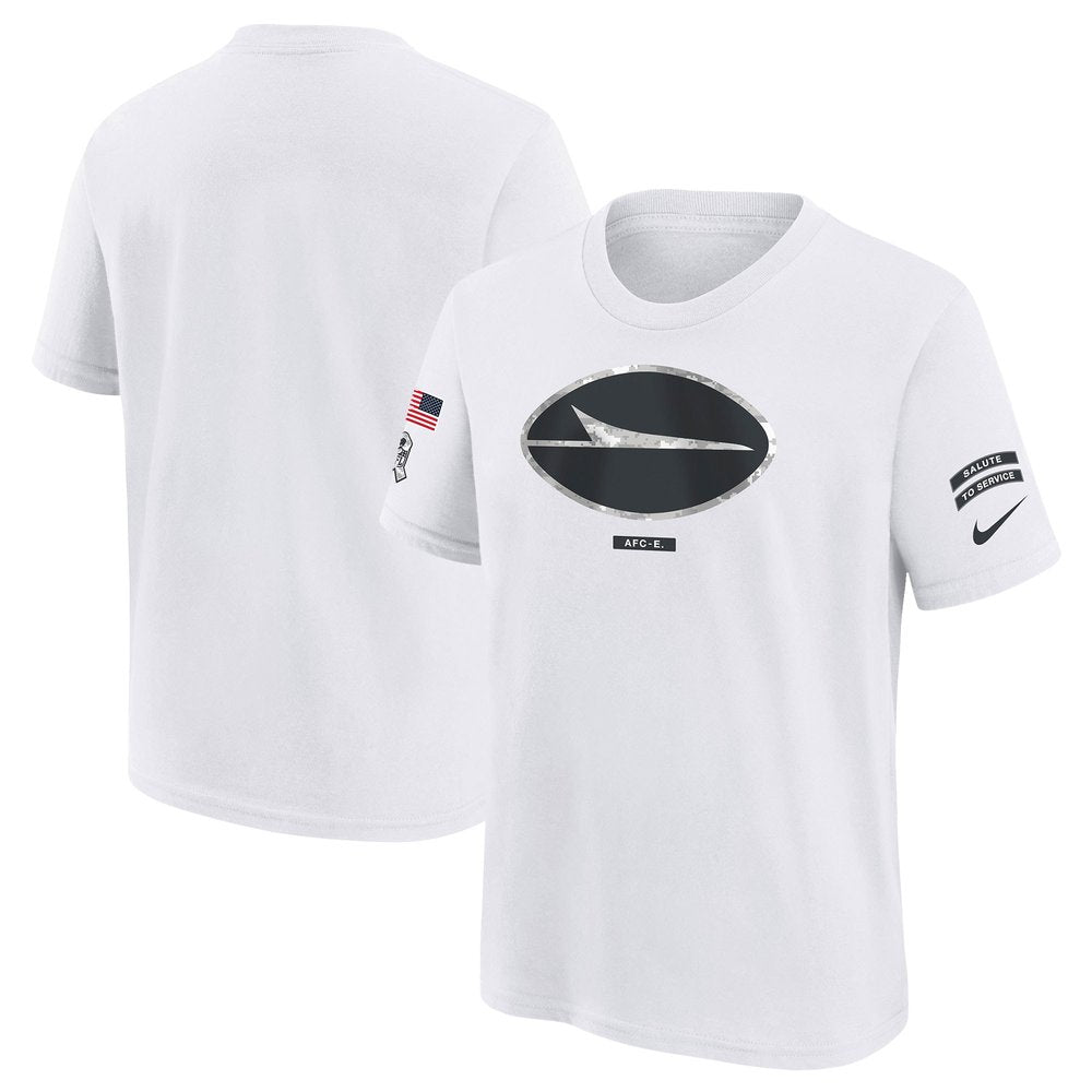 Youth New York Jets White 2024 Salute To Service T-Shirt 