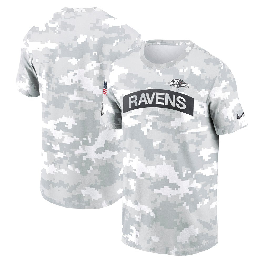 Men's Baltimore Ravens Arctic Camo 2024 Salute To Service Performance T-Shirt 
