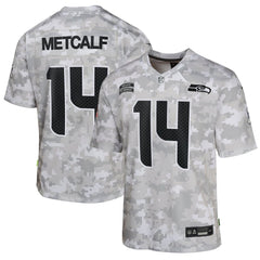 Youth Seattle Seahawks DK Metcalf Arctic Camo 2024 Salute to Service Game Jersey 