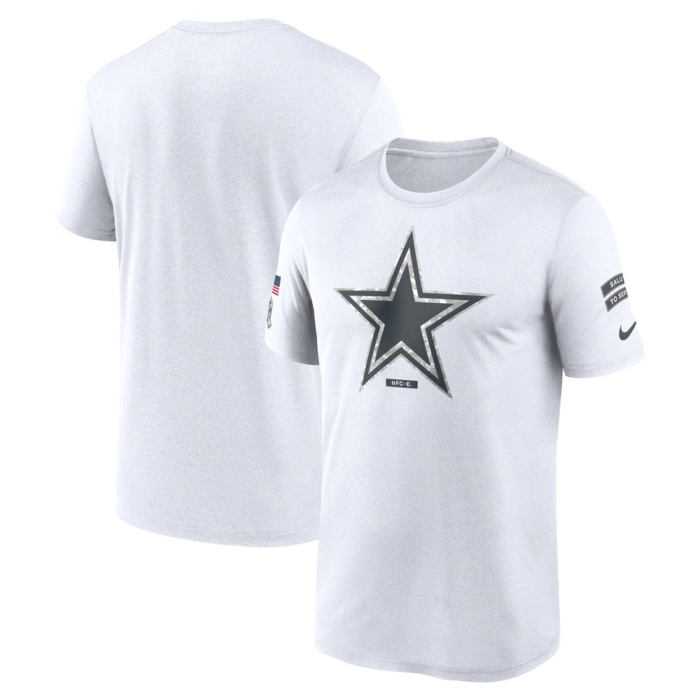 Men's Dallas Cowboys White 2024 Salute To Service Legend Performance T-Shirt 