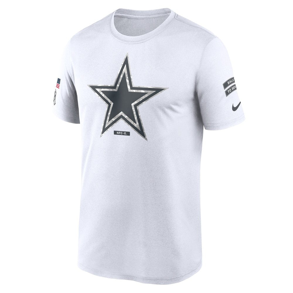 Men's Dallas Cowboys White 2024 Salute To Service Legend Performance T-Shirt 