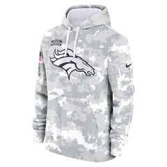 Youth Denver Broncos White/Gray 2024 Salute To Service Pullover Hoodie 