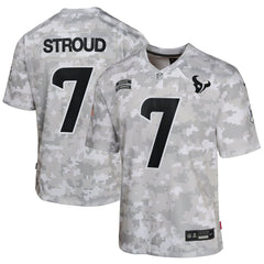 Youth Houston Texans C.J. Stroud Arctic Camo 2024 Salute to Service Game Jersey 