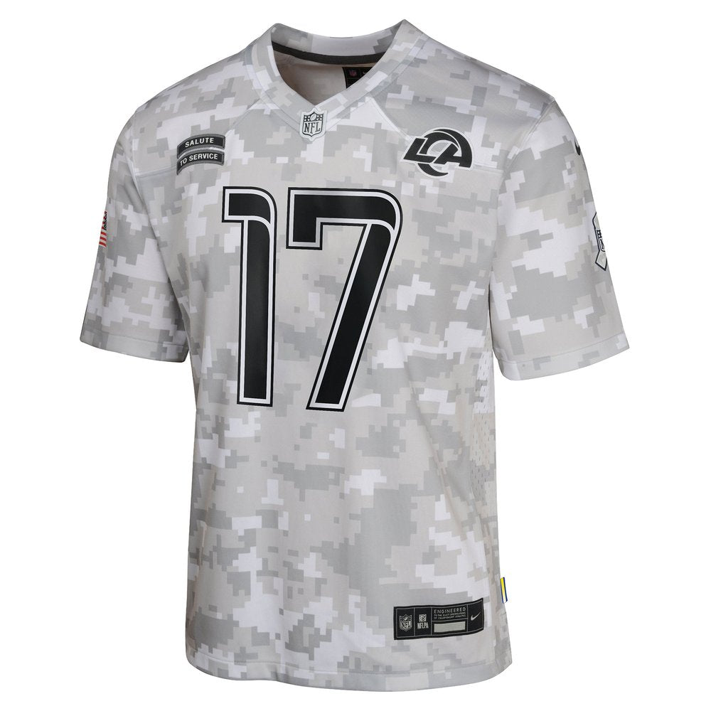 Youth Los Angeles Rams Puka Nacua Arctic Camo 2024 Salute to Service Game Jersey 