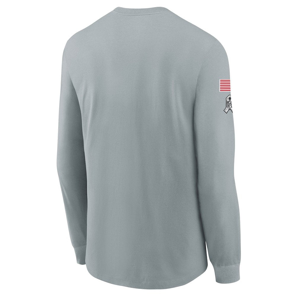 Youth Buffalo Bills Gray 2024 Salute To Service Long Sleeve T-Shirt 