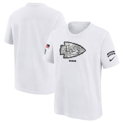 Youth Kansas City Chiefs White 2024 Salute To Service T-Shirt 