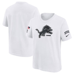 Youth Detroit Lions White 2024 Salute To Service T-Shirt 