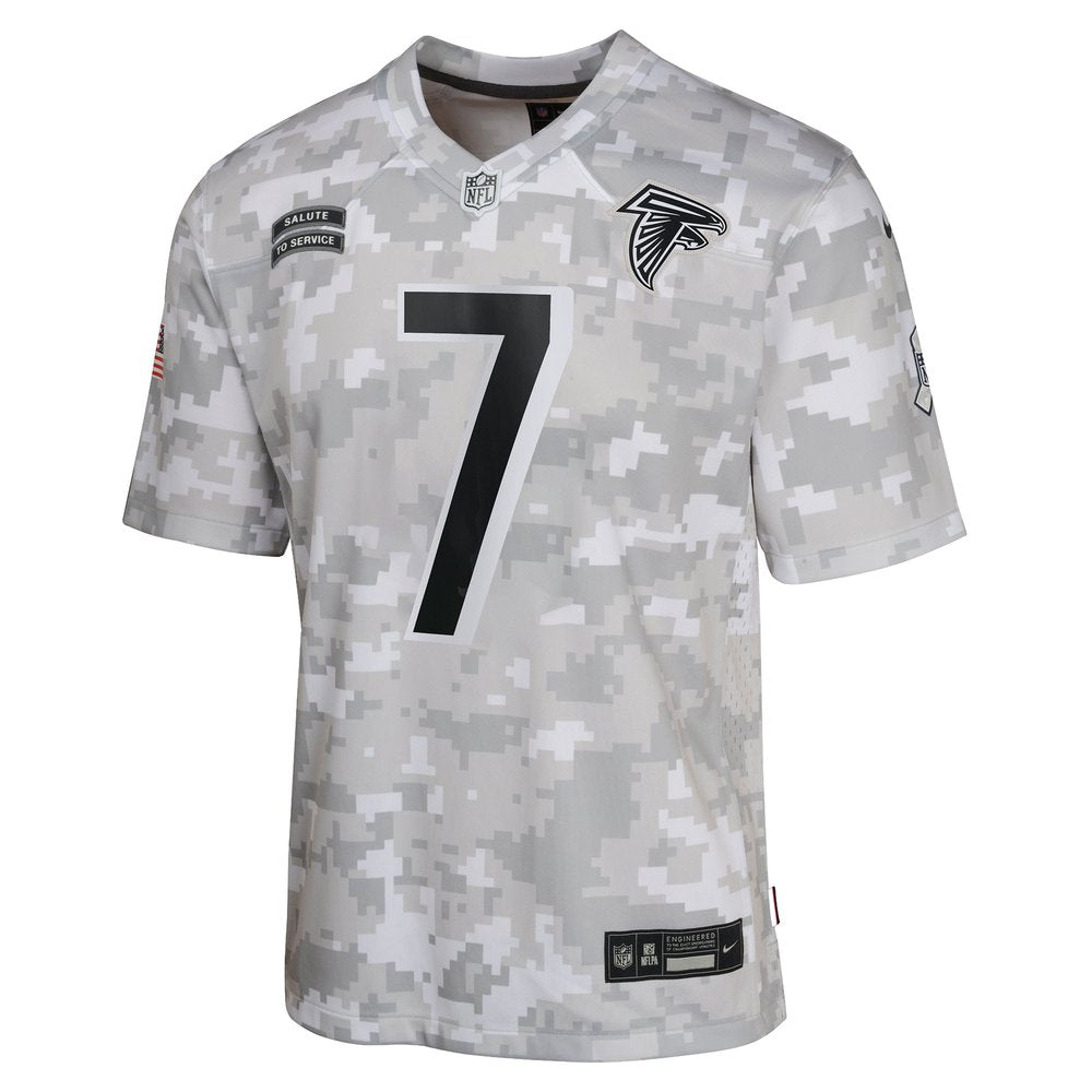 Youth Atlanta Falcons Bijan Robinson Arctic Camo 2024 Salute to Service Game Jersey 