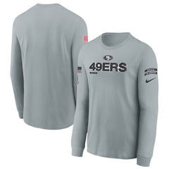 Youth San Francisco 49ers Gray 2024 Salute To Service Long Sleeve T-Shirt 