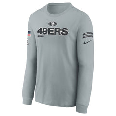 Youth San Francisco 49ers Gray 2024 Salute To Service Long Sleeve T-Shirt 